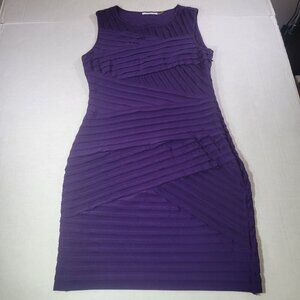 Calvin Klein Purple Textured Professional Formal Sleeveless Bodycon Dress Sz 6